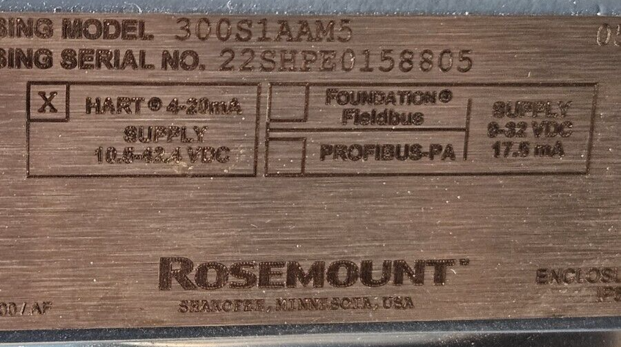 Rosemount 300S1AAM5 Transmitter 3051S2CD3A2A12A1AB1M5                    Loc6E21