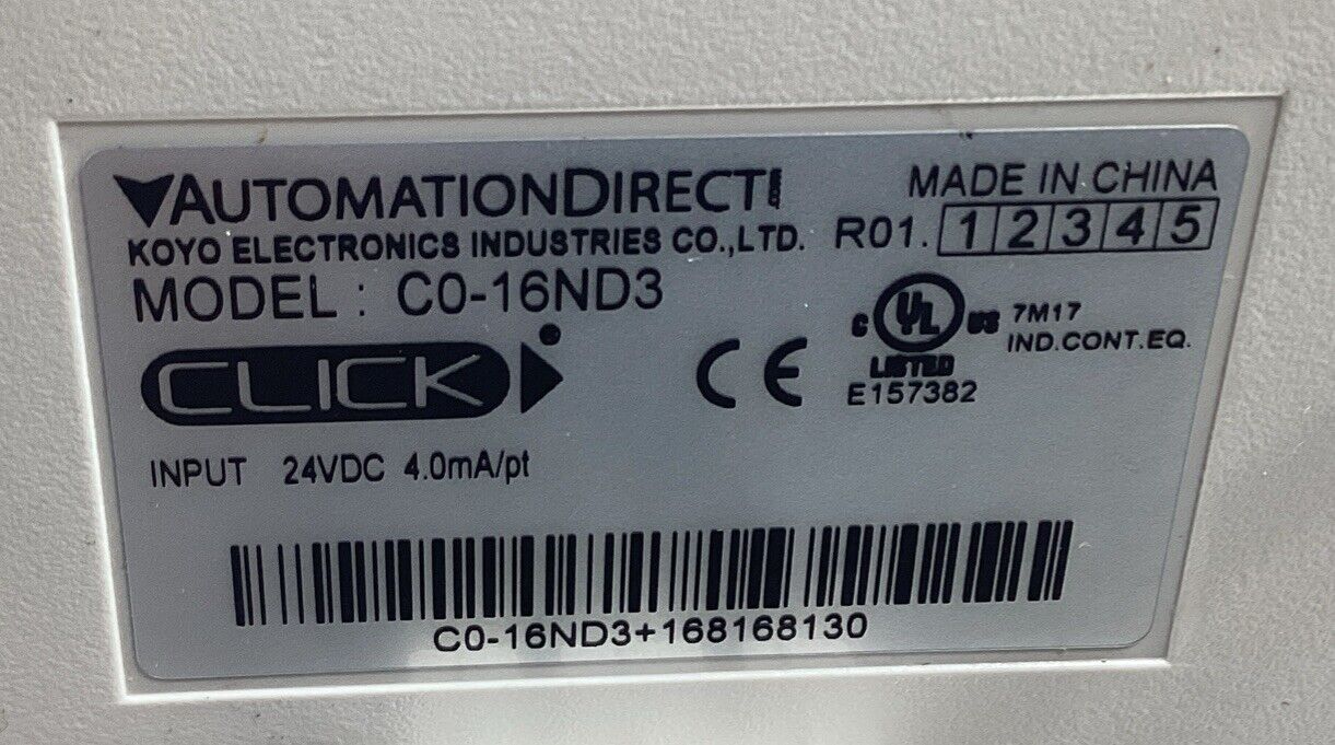 AUTOMATION DIRECT  C0-16ND3  INPUT MODULE  24VDC      3E-36