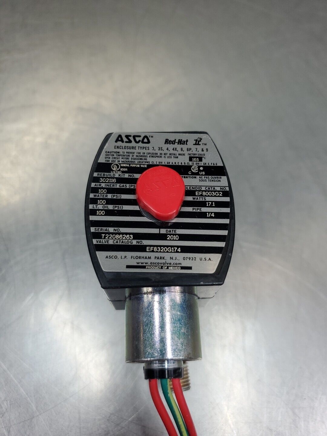 ASCO EF8320G174 Red-Hat Solenoid Valve.                                     6E-8