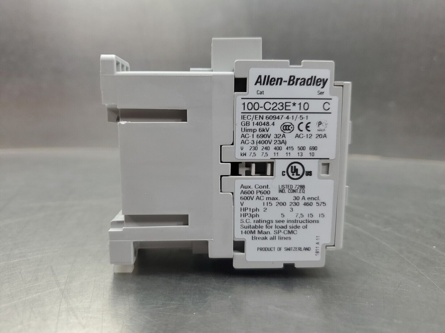 Allen Bradley 100-C23E*10/C Contactor, 20A 600V.                           4A-33