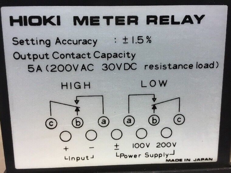 Hioki Meter Relay Model 2102 50kW 5A (200VAC 30VDC Resistance Load)        5D-31