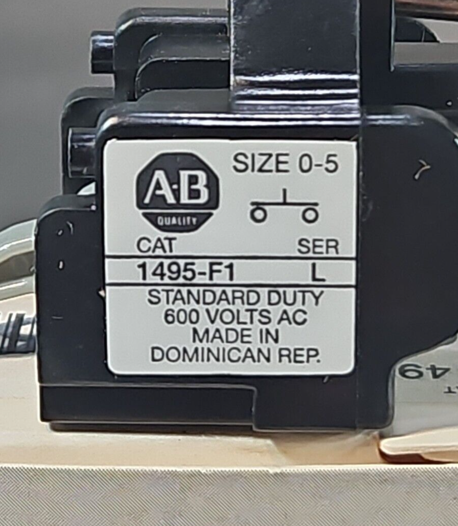 Allen-Bradley 1495-F1 Ser. L Size 0-5 Auxiliary Contact 600V             loc4C27