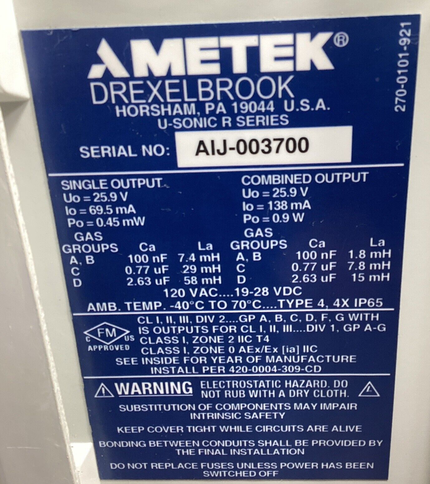 Drexelbrook Ametek  Usonic-R  Series Level Transmitter         5B-17