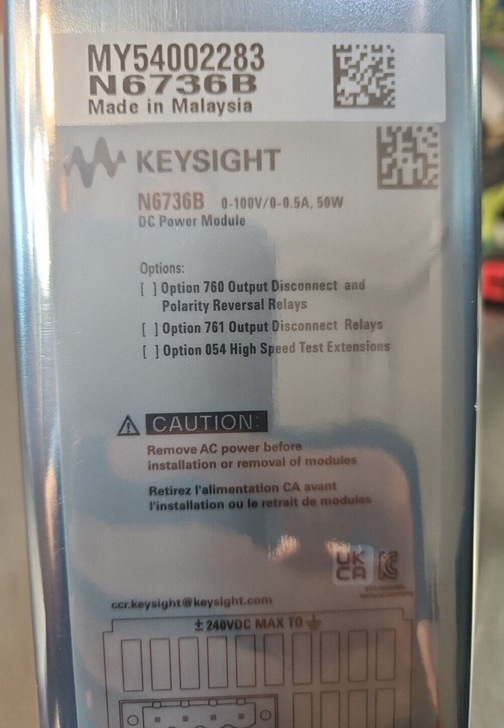 Keysight N6736B DC Power Module 100V 0.5A 50W                           (BIN341)