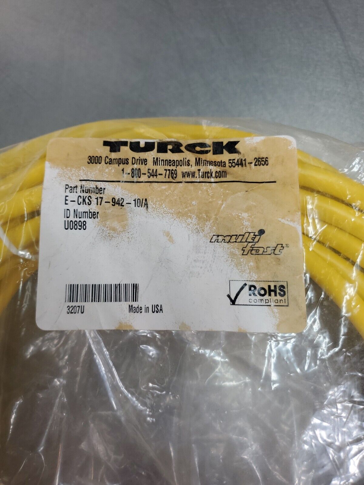 TURCK E-CKS 17-942-10/A (ID# U0898) Cable Unit.                            5A-12