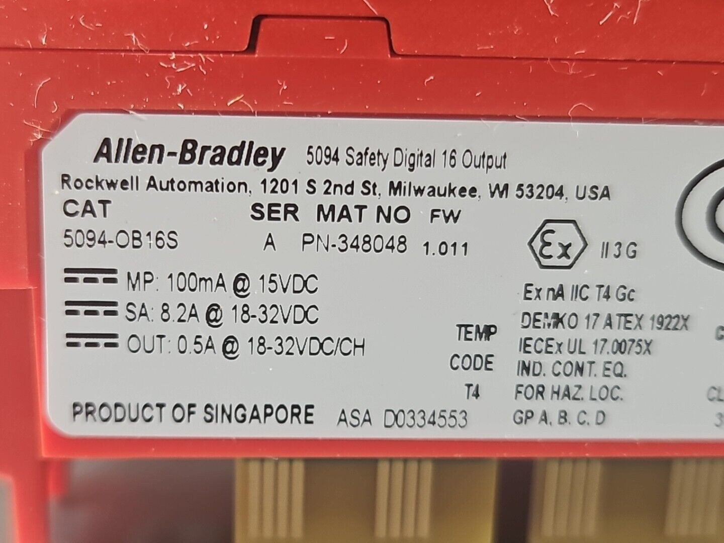 Allen-Bradley 5094-OB16S FLEX 5000  Sourcing Safety Output Module        loc3C12