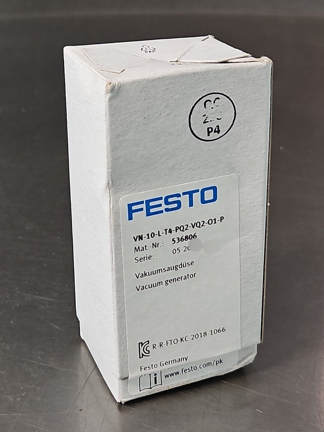 FESTO VN-10-L-T4-PQ2-VQ2-O1-P vacuum generator                            loc5B6