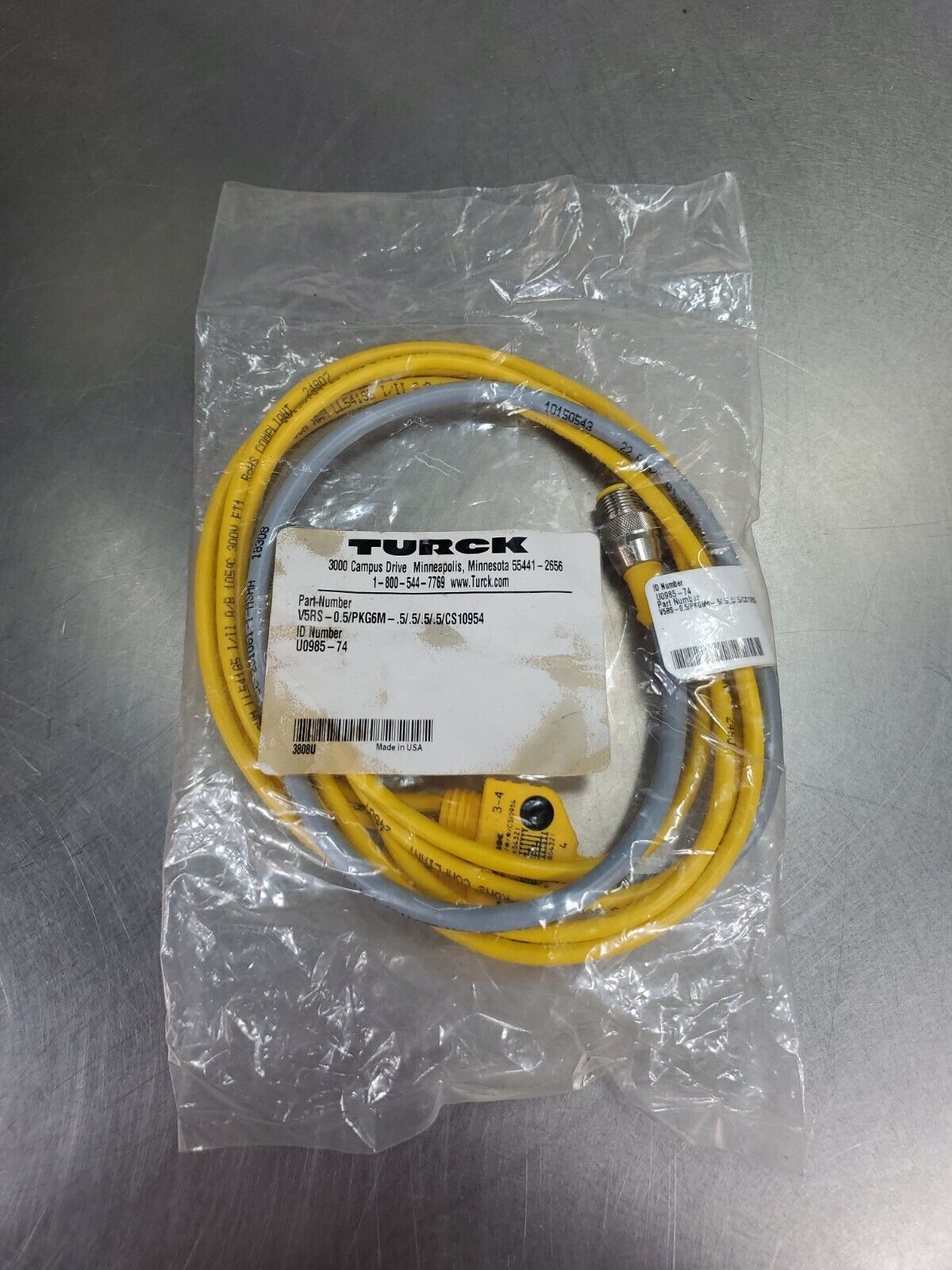 TURCK V5RS-0.5/PKG6M-.5/.5/.5/.5/CS10954 (ID# U0985-74) Cable Unit.      5A-12/2