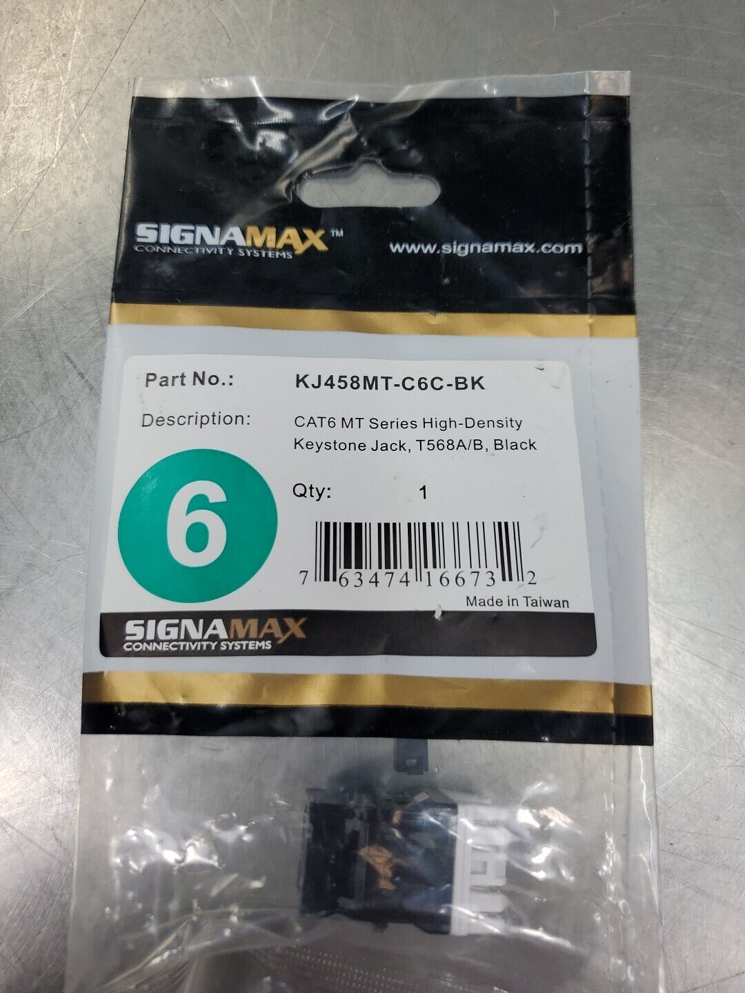 SIGNAMAX KJ458MT-C6C-BK CAT6 MT Series High Density Keystone Jack           5D-7