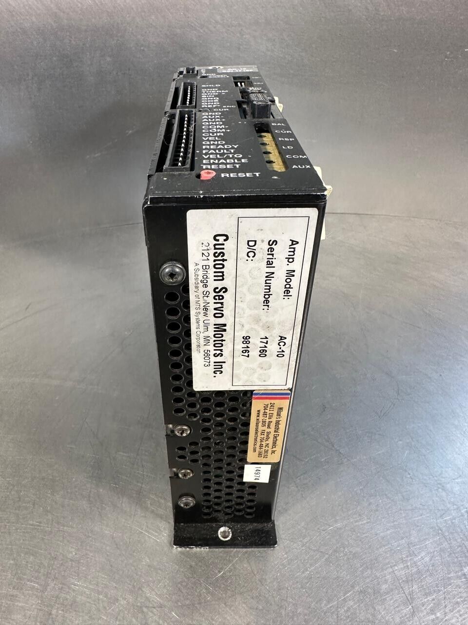 Custom Servo Motors Inc. AC-10, Servo Drive       (1E-01)