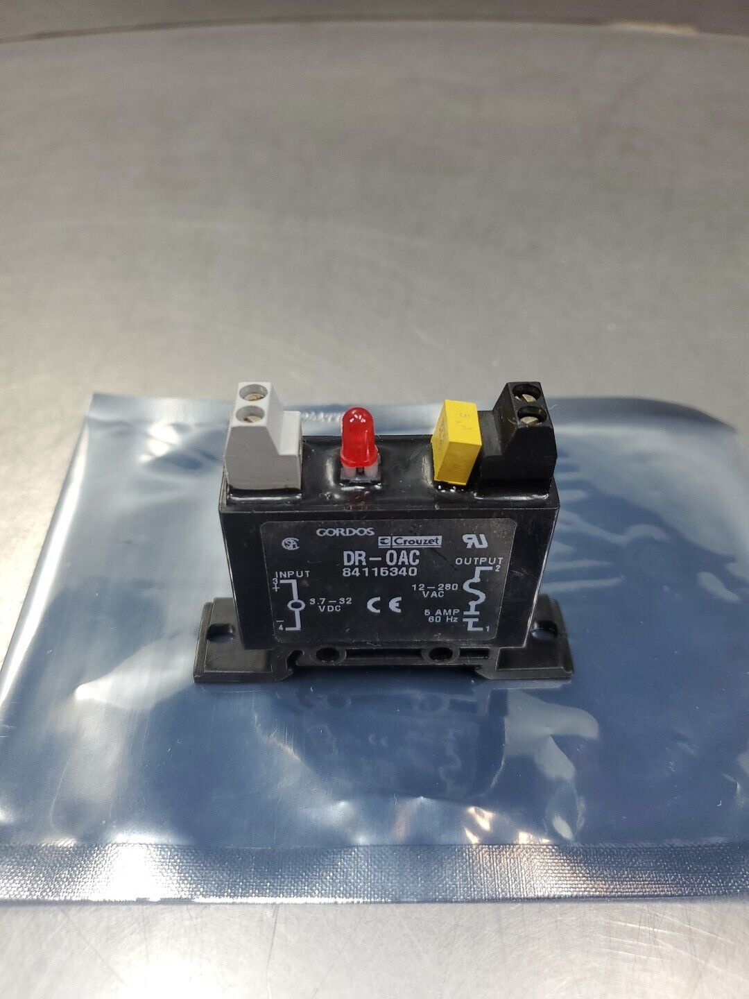 Gordos Crouzet DR-OAC 3.7-32 VDC Solid State Relay, 12-280 VAC, 5 AMP.     4D-35