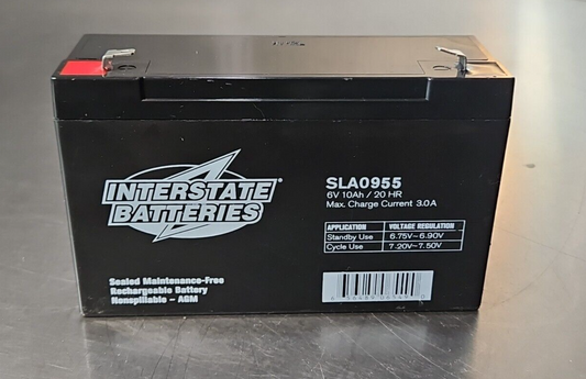 Interstate Batteries SLA0955 6V 10ah/20HR 3.0A                            loc5E8