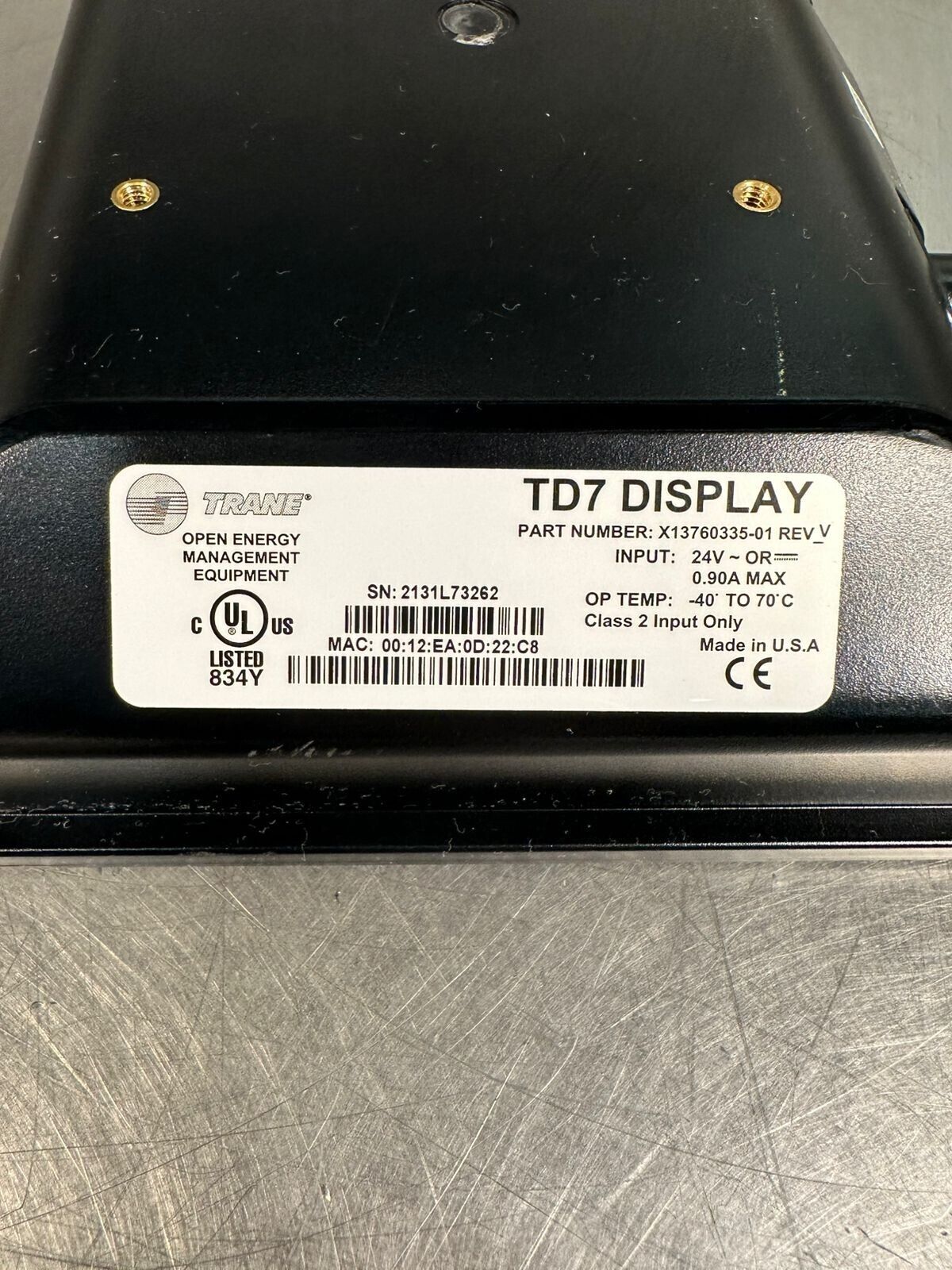 Trane TD7 Display X13760335-01 REV. V        (1C-36)