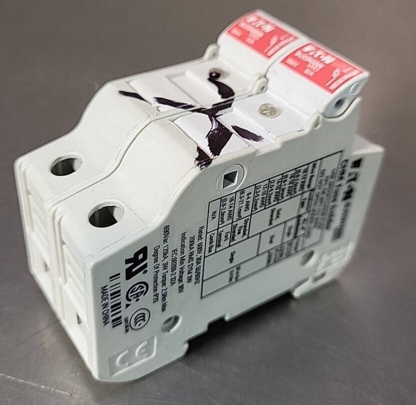 Eaton / Bussmann CHM2DIU 32A 600V Midget Fuse Holder 2 PoleIndicator( BIN 3.5.2)