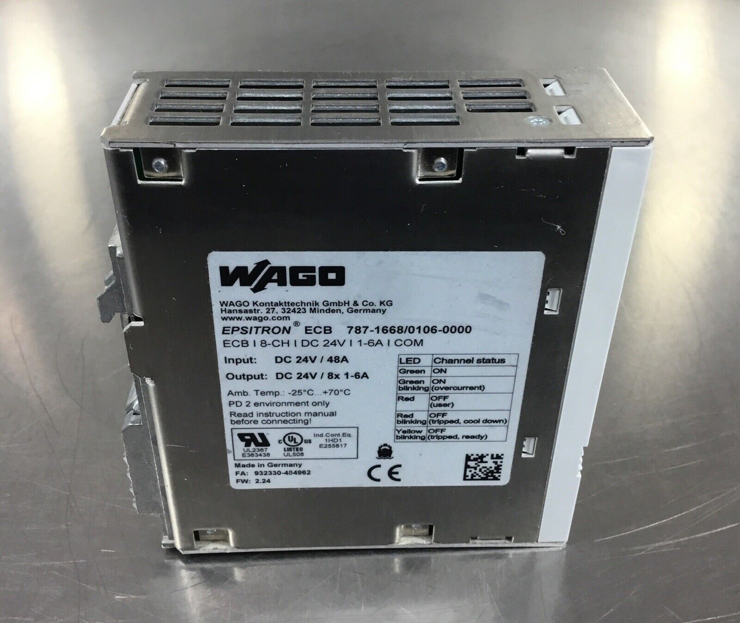 Wago  787-1668/0106-0000  Electronic Circuit Breaker      4D-4