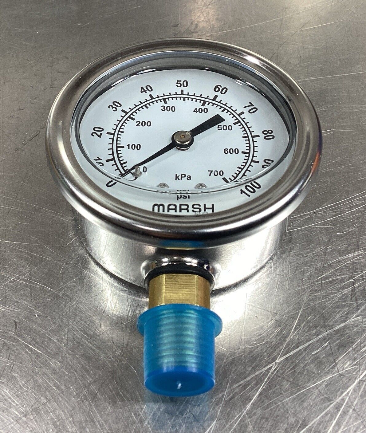 Marsh  J7648P  Liquid Filled Pressure Gauge 0-100 PSI 1/4" NPT      6C-4