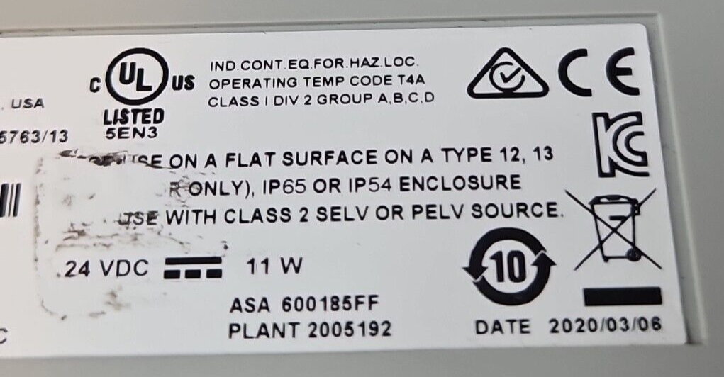 Allen Bradley 2711R-T7T PanelView 800 7 in HMI Terminal                 (BIN424)