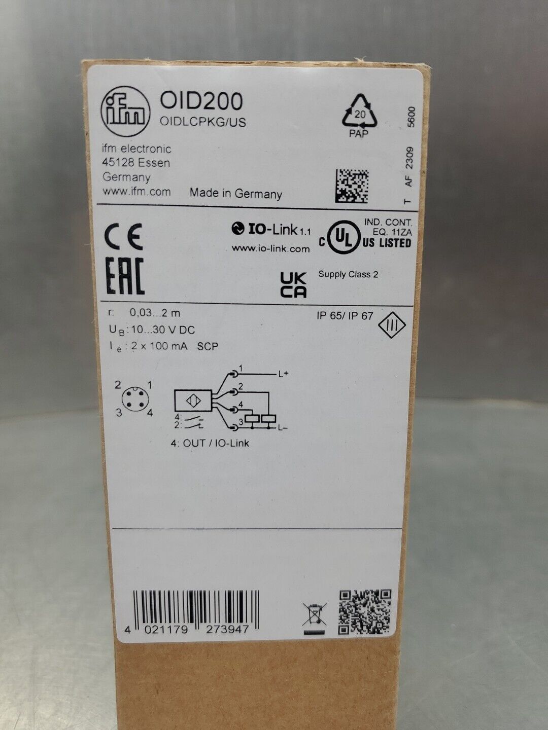 IFM Electronic OID200 (OIDLCPKG/US) SENSOR, 10-30VDC.                      5D-33