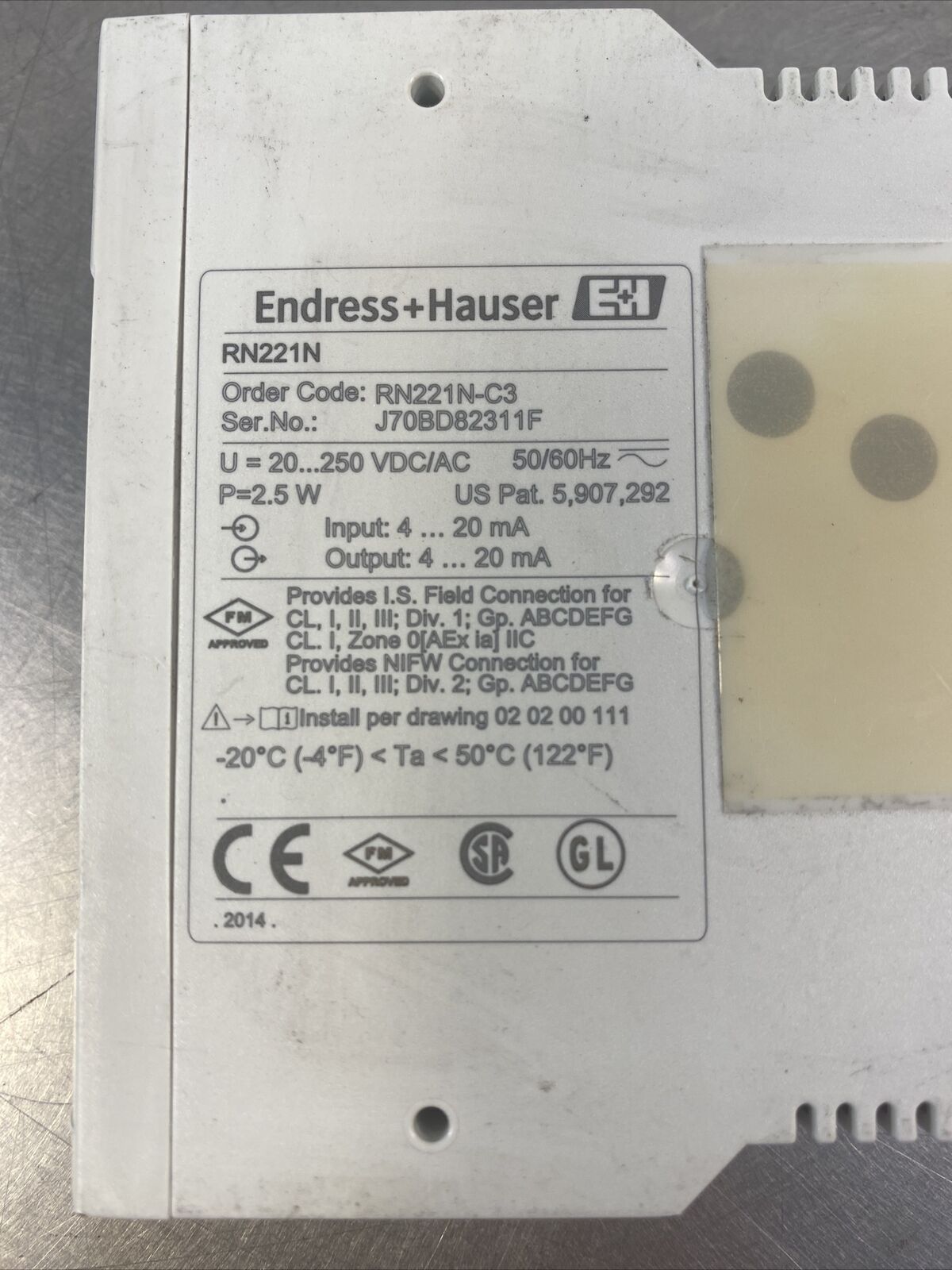 Endress + Hauser RN221N (RN221N-C3) Relay Module.                           5B-3