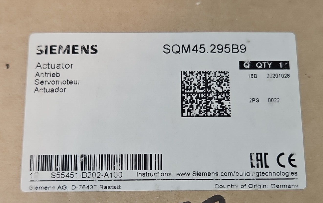 Siemens SQM45.295B9 Combustion Actuator                                  loc1C41