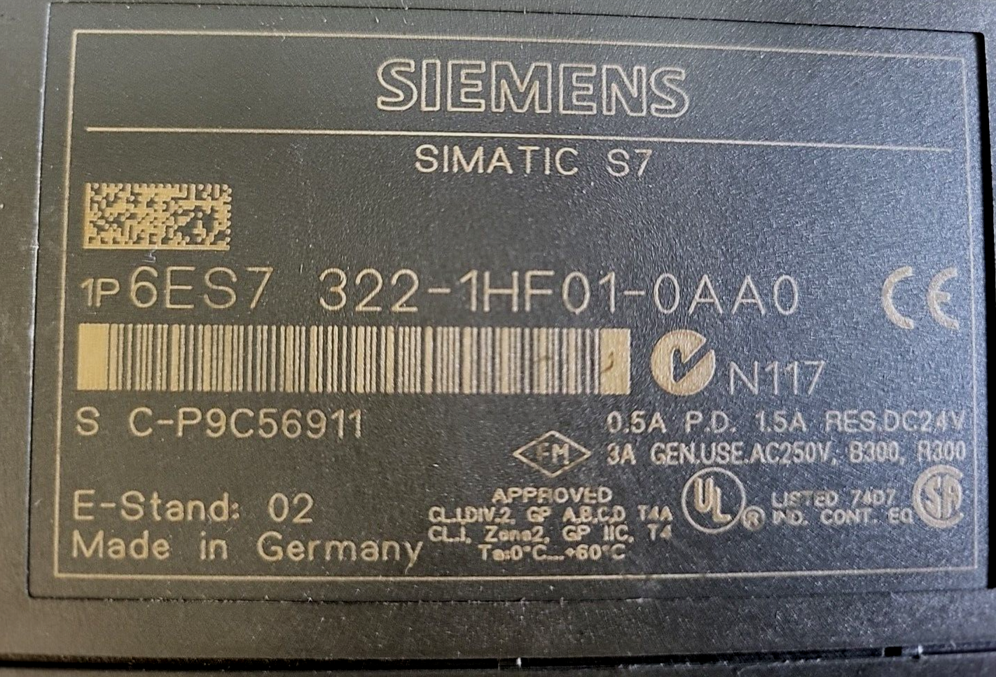 Siemens     6ES7322-1HF01-0AA0       Simatic S7 (BIN  4.5.4 )