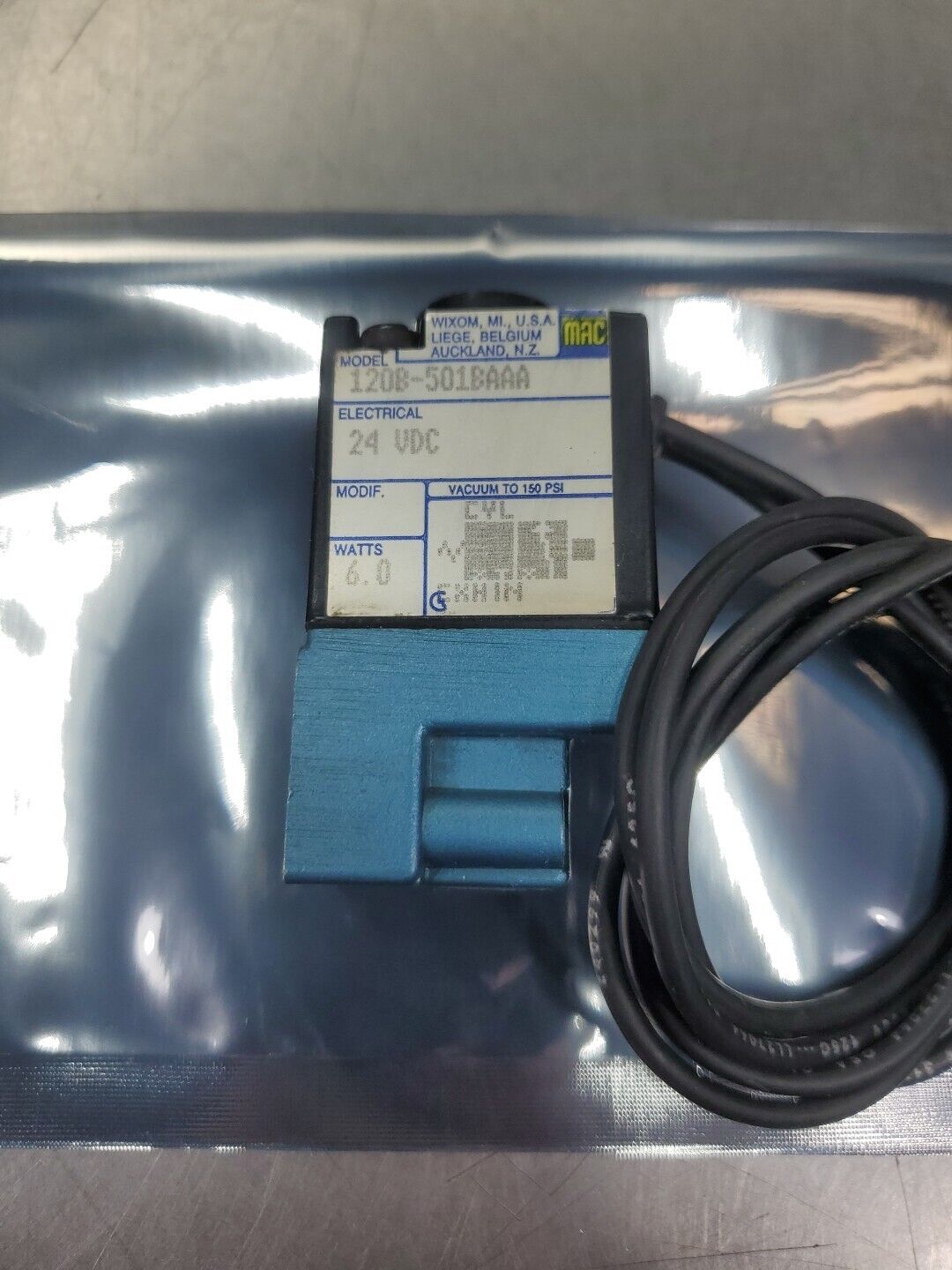 MAC 120B-501BAAA Solenoid Valve, 24VDC 6WATTS.                             6A-12