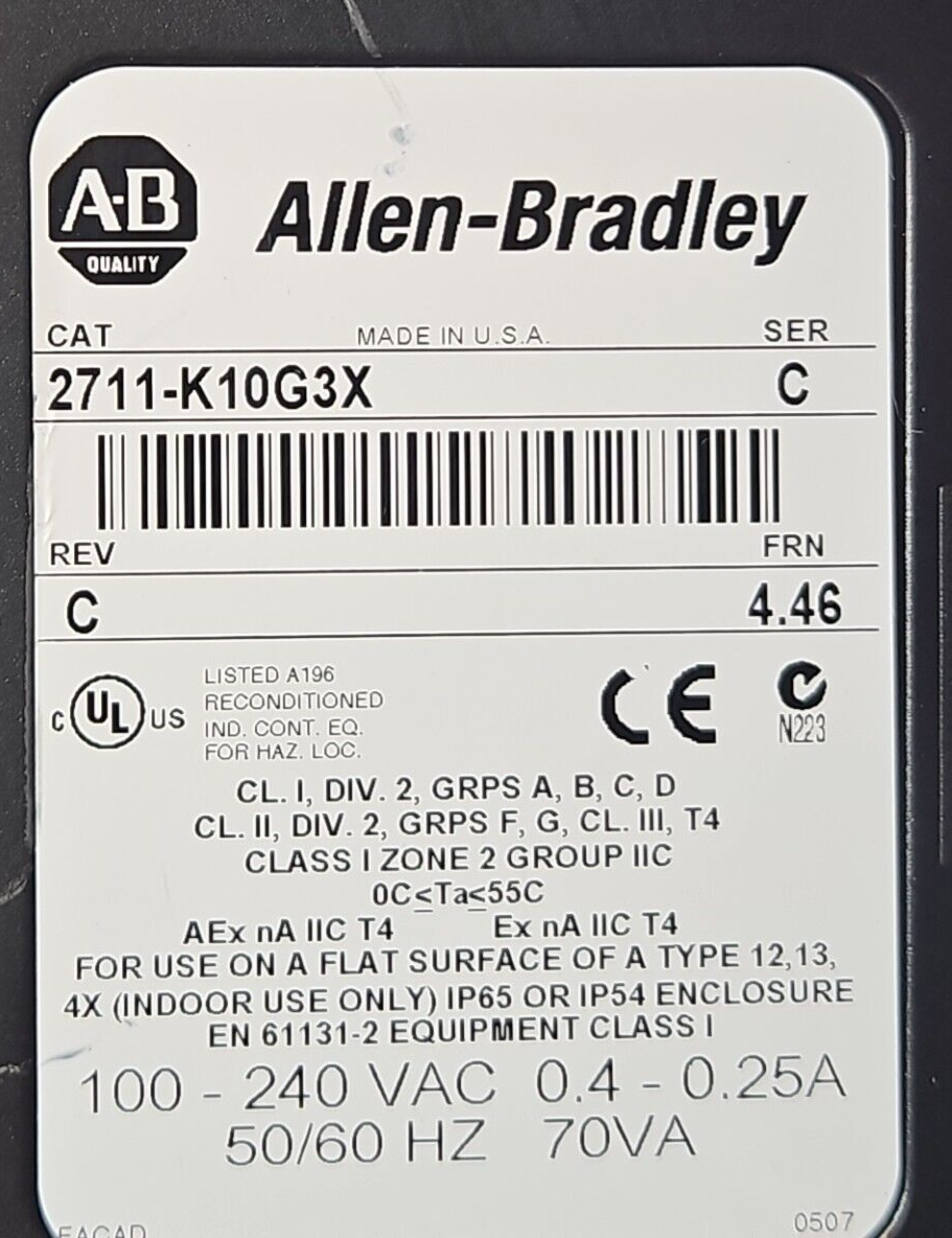 Allen Bradley 2711-K10G3X Ser C Panelview                               (BIN422)