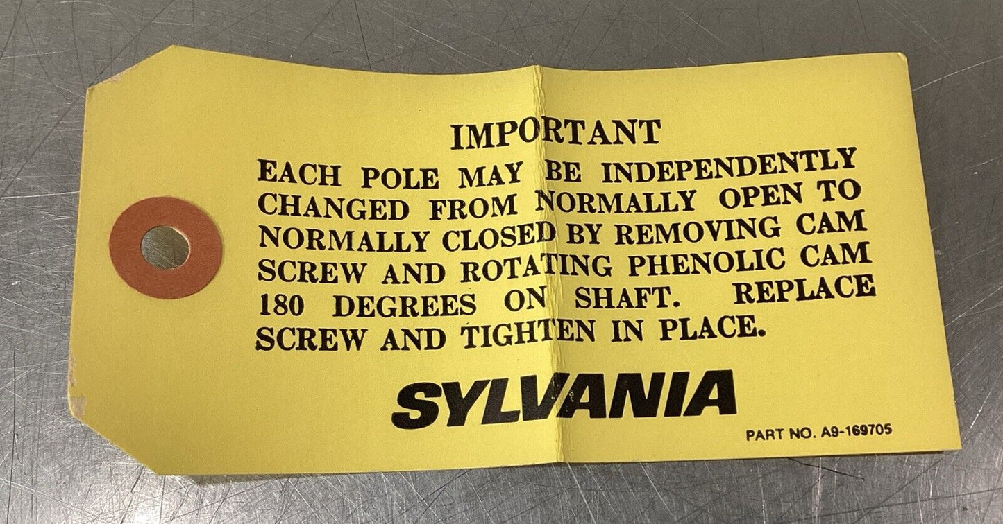 SYLVANIA BUL. 101 Foot Switch FRSA-22  600VAC 250VDC Max 25A       4D-4