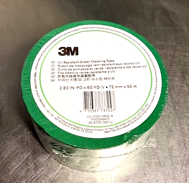 3M UV  UU 0125-0622-4  Resistant Green Masking Tape  72mmx55m  (BIN 3.4.4)