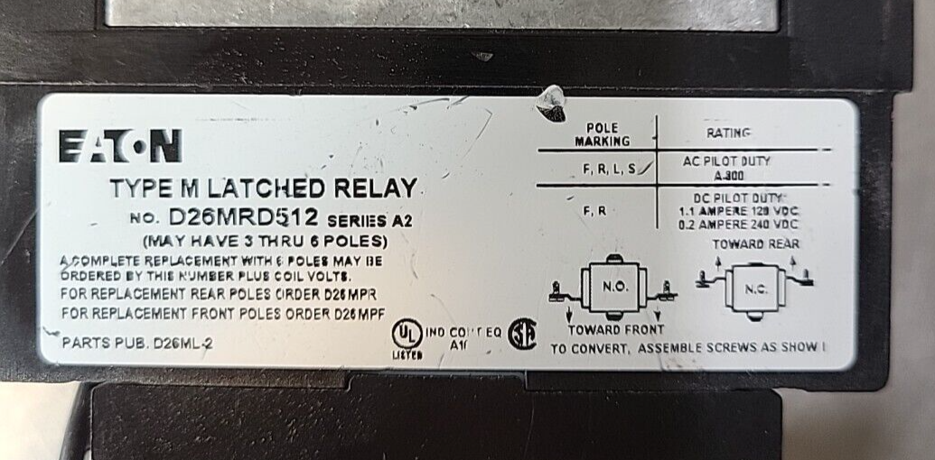 Eaton Cutler Hammer   D26MRD512   Type M Relay Serie A2 (BIN3.5.1)