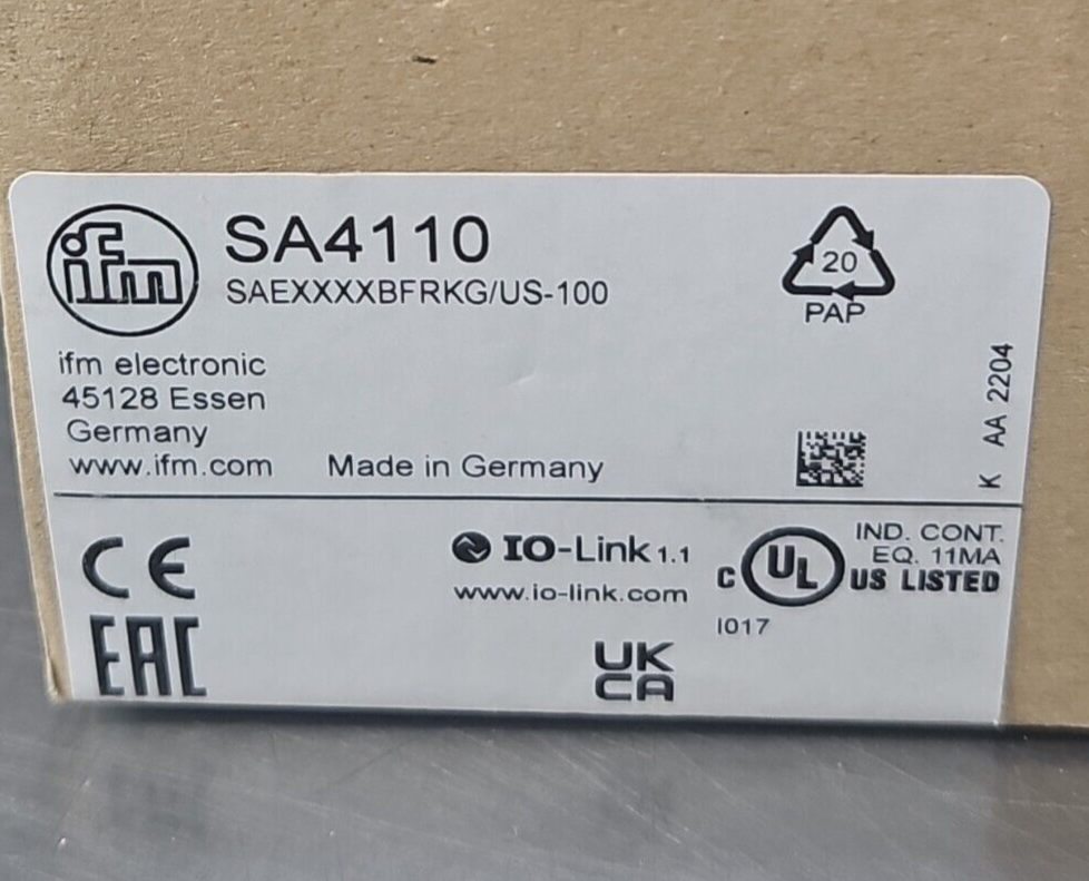 IFM Efector SA4110 Flow Switch Sensor                                    loc5E13