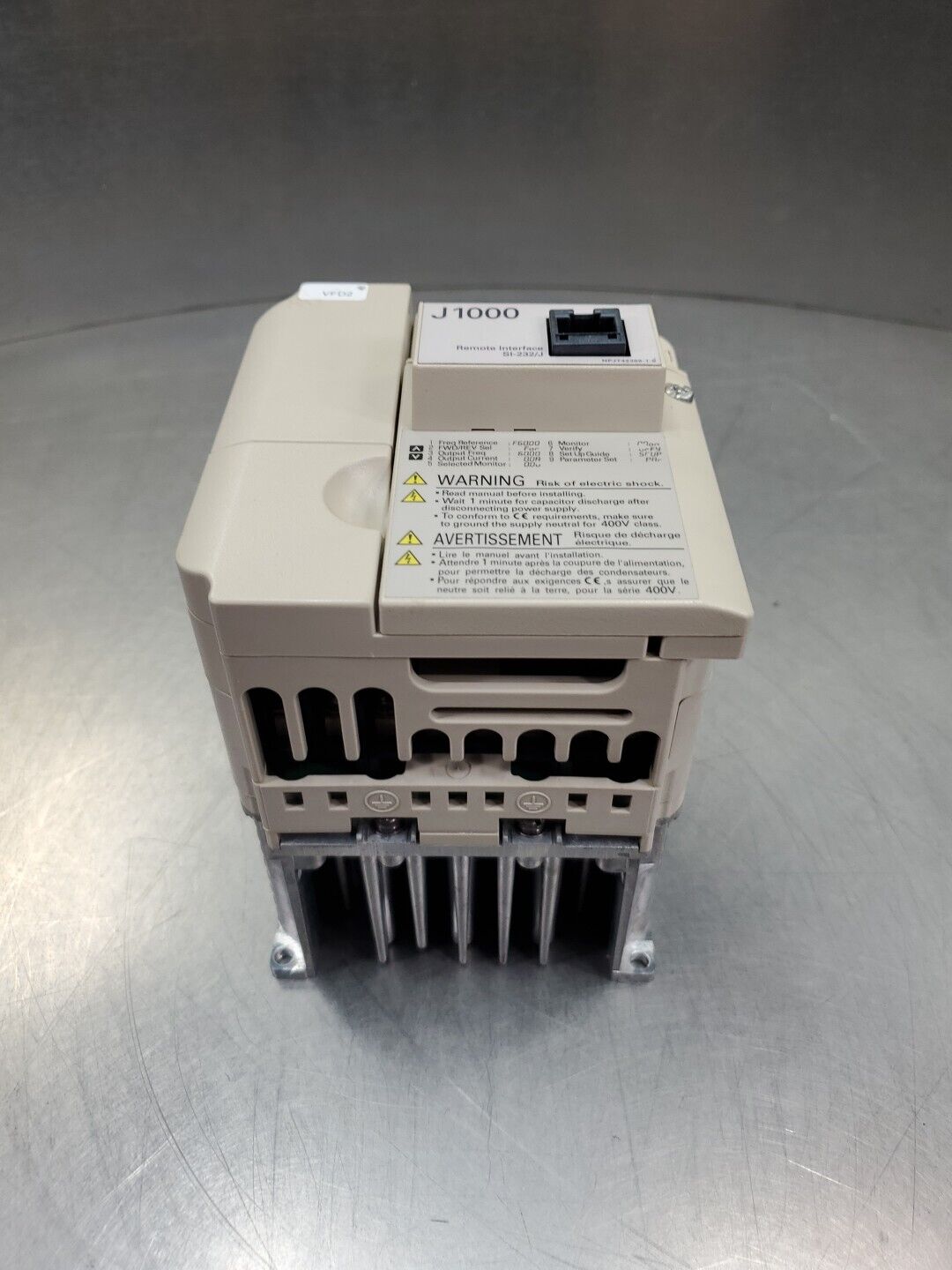 Yaskawa CIMR-JU4A0004BAA 400V 3Phase 4.1A/3.4A Drive w/SI-232/J Module.       1D