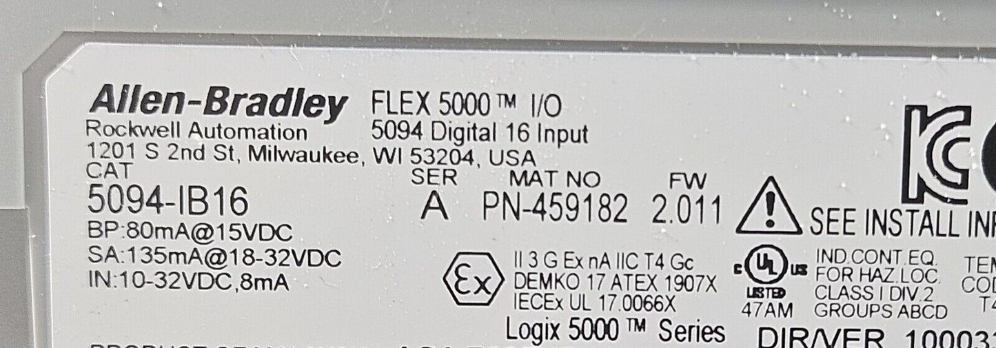 Allen Bradley  5094-IB16 Ser A Input Module                               loc4D4