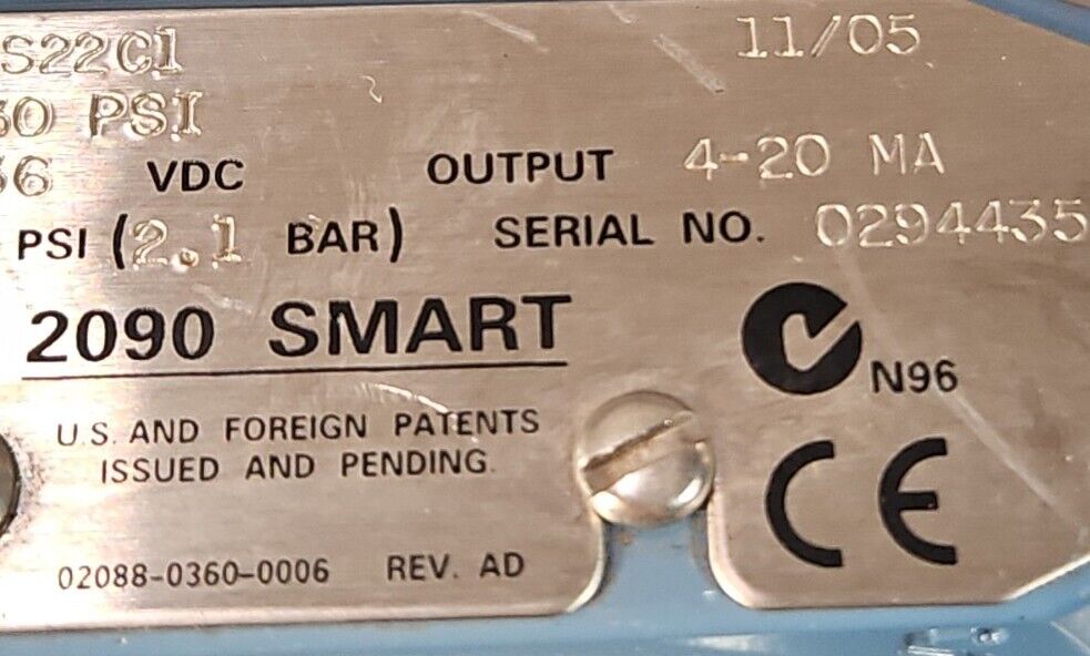 ROSEMOUNT 2090 PG1S22C1  SMART HART TRANSMITTER.                        Loc6D-23