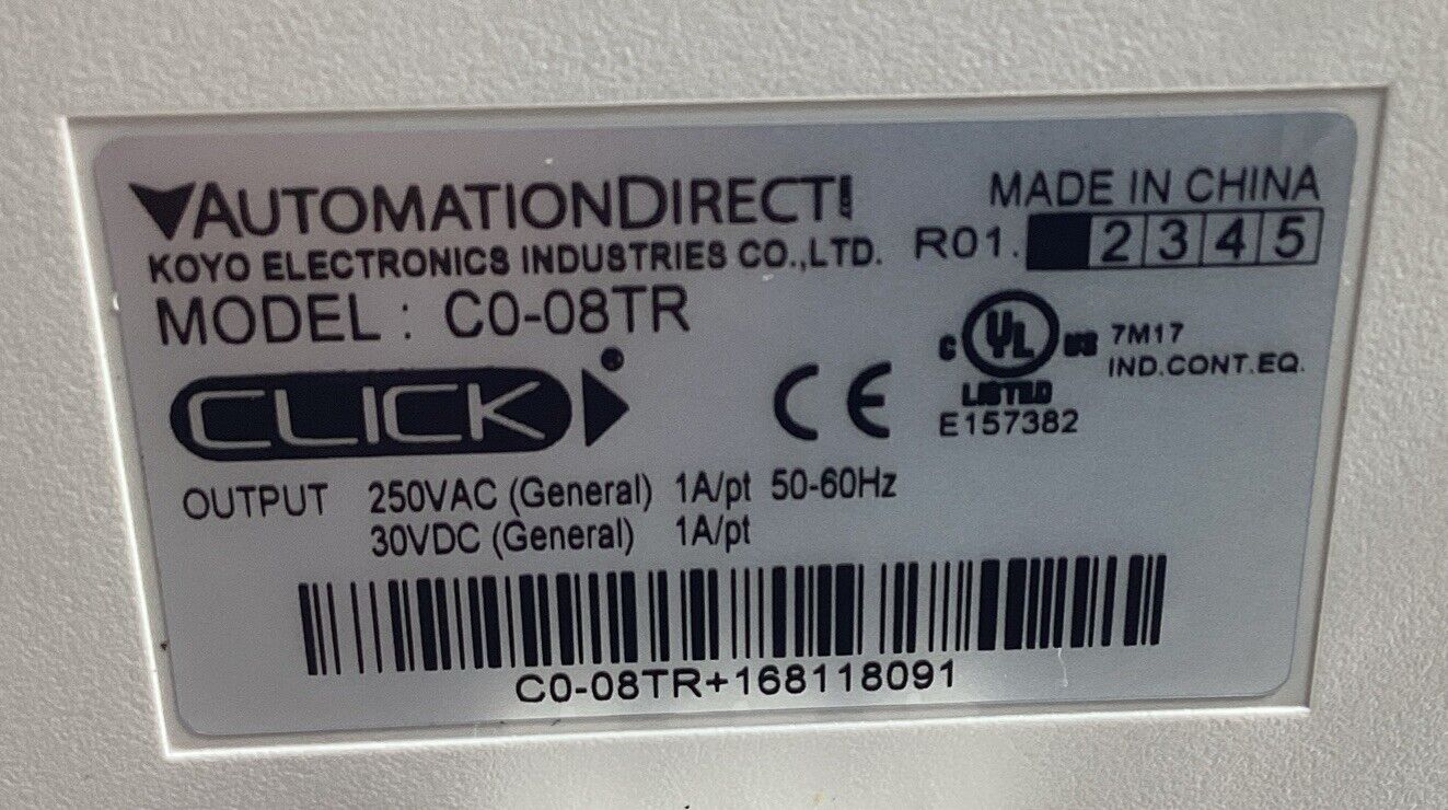 AutomationDirect  C0-08TR  Relay Output Module        3E-36