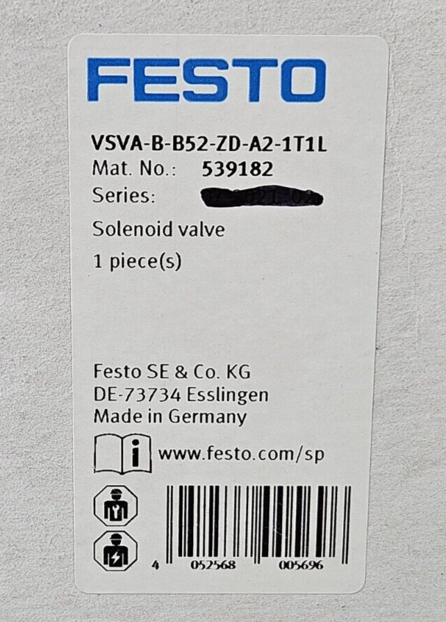 FESTO VSVA-B-B52-ZD-A2-1T1L Solenoid Valve                                loc5B6