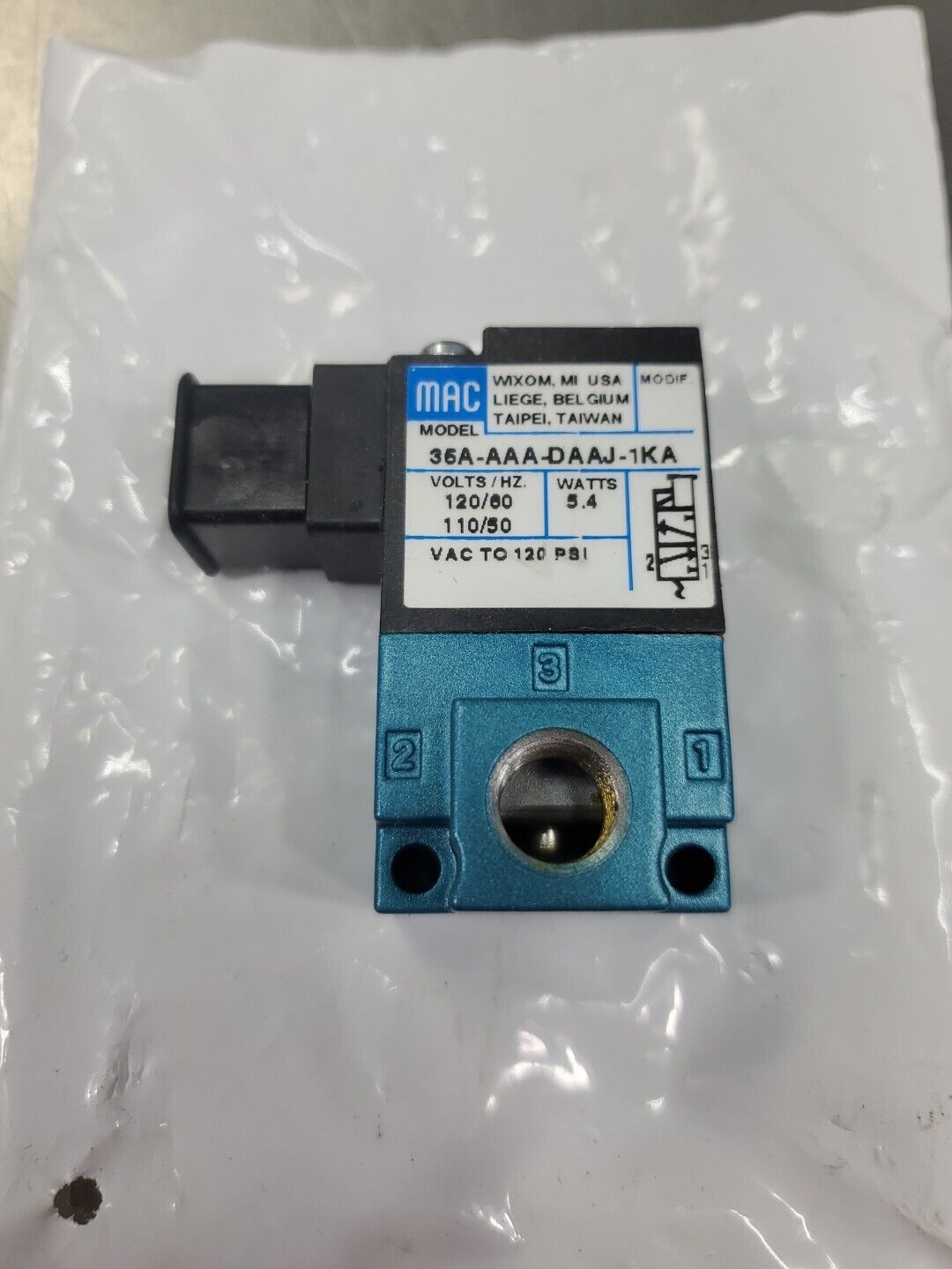 MAC 35A-AAA-DAAJ-1KA Solenoid Valve, 120VAC.                               6A-12