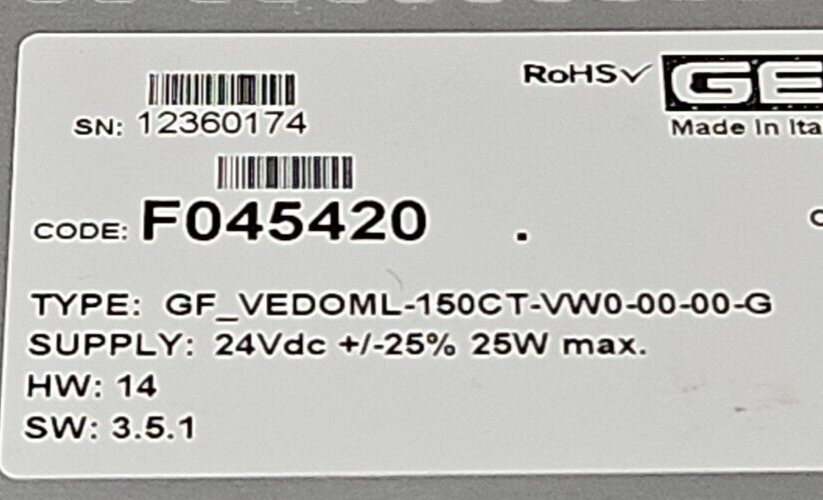 GEFRAN GF-VEDOML-150CT-VW0-00-00-G Operator Interface (BIN2.3.5)