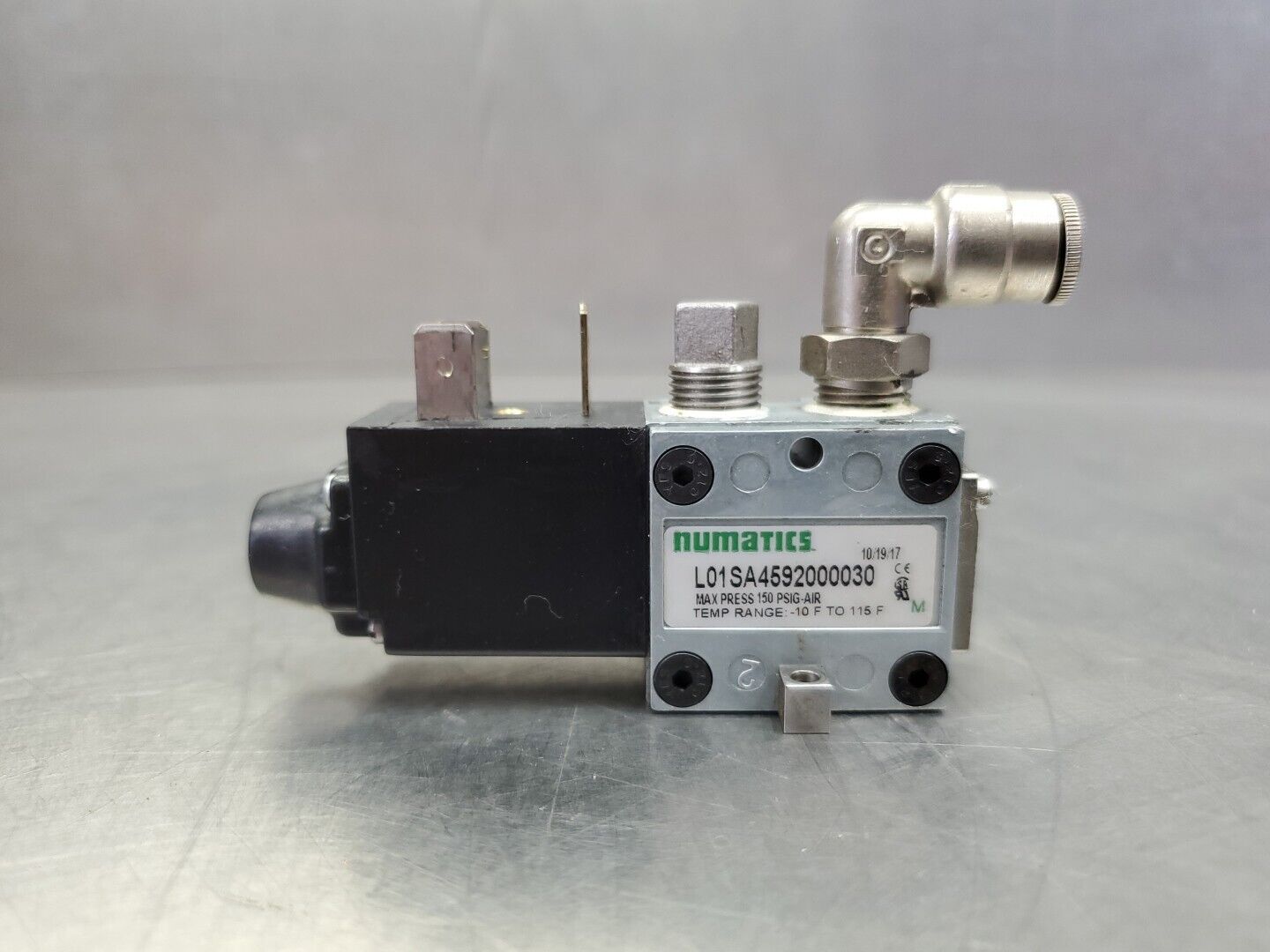 Numatics L01SA4592000030 4-Way Solenoid Valve, 150PSIG.                     6D-5