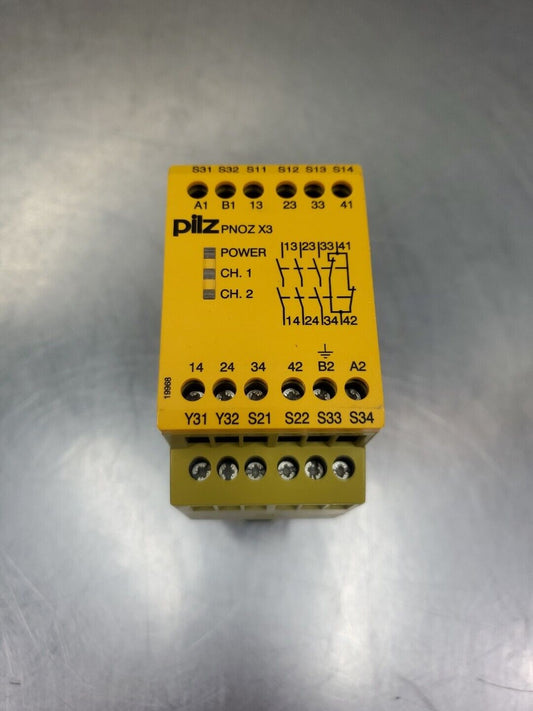 PILZ PNOZ X3 3S 1Ö Safety Relay, 774314, 110VAC, 24VDC.                     5B-3