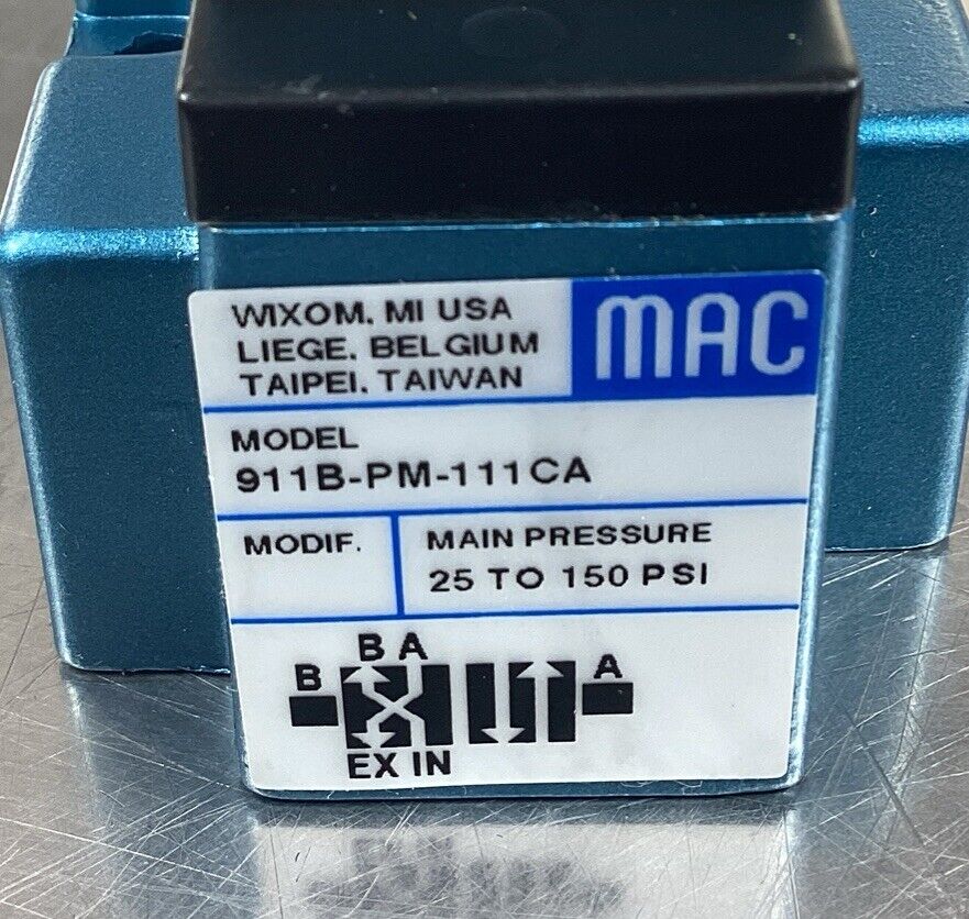 MAC VALVES INC  911B-PM-111CA   Solenoid Valve 110/120V 6.8W       6B-3