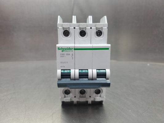 Schneider Electric 60179 (C60 15A) Circuit Breaker, 15A 3P 240V.         4A-33/2