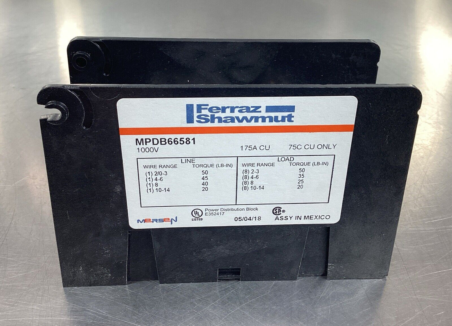 Ferraz Shawmut  MPDB66581  Intermediate Power connector Box 1000V        4D