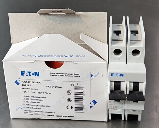 Eaton FAZ-C10/2-NA Circuit Breaker 2 Pole 10A                           (BIN411)