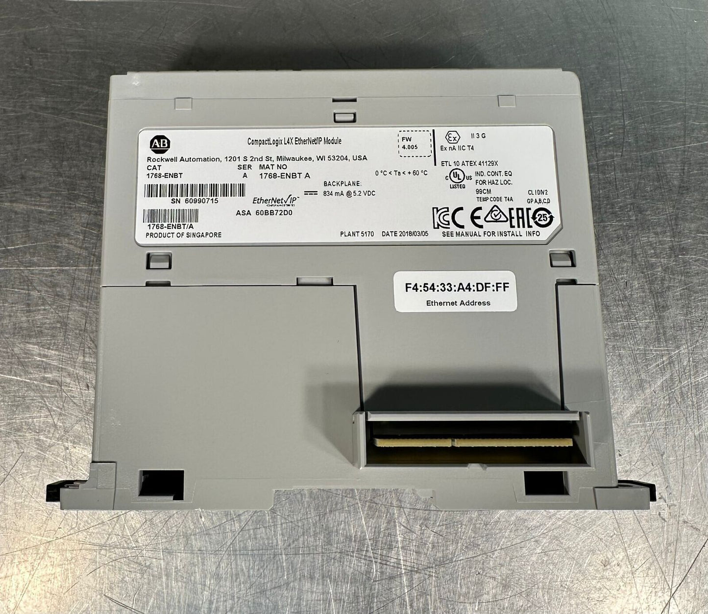 New Allen Bradley 1768ENBT EtherNet/IP Communication Module (3C-33)