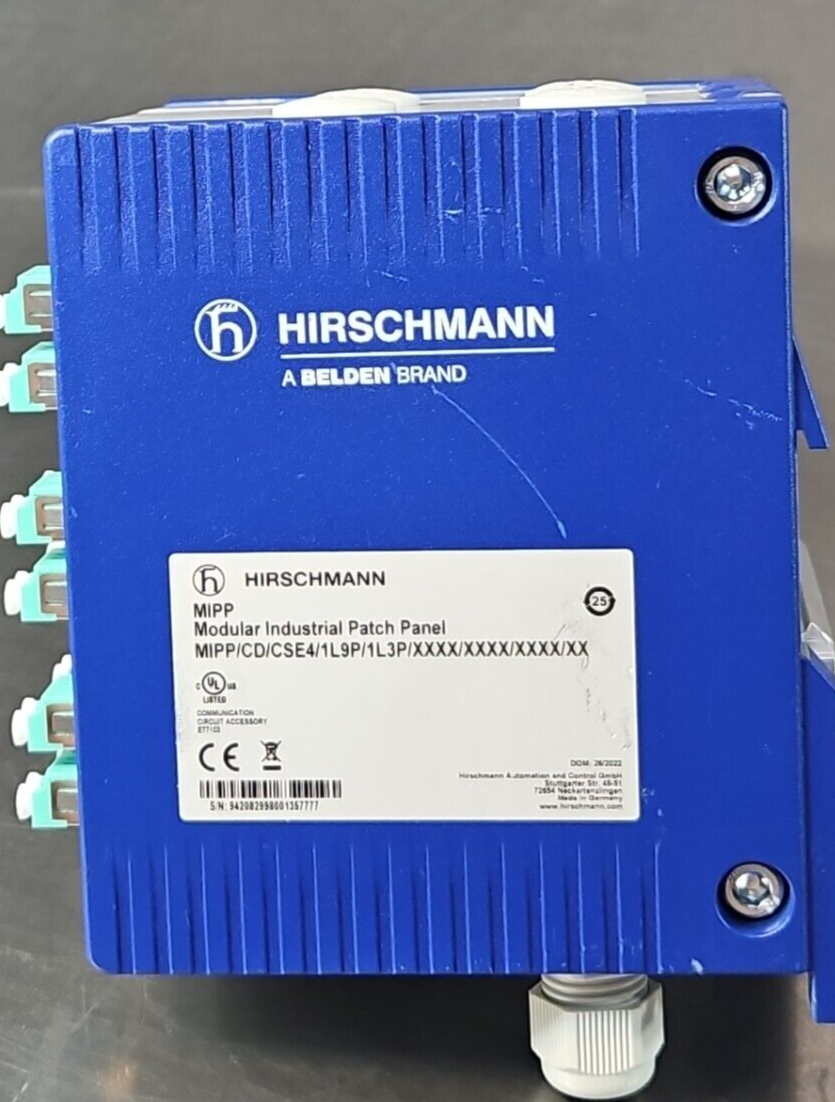 HIRSCHMANN MIPP/CD/CSE4/1L9P/1L3P Industrial Patch Panel                (BIN412)