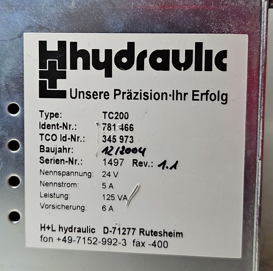 H+L hydraulic TC200 Ram Control 24V 5A / 125VA 6A                       (BIN341)