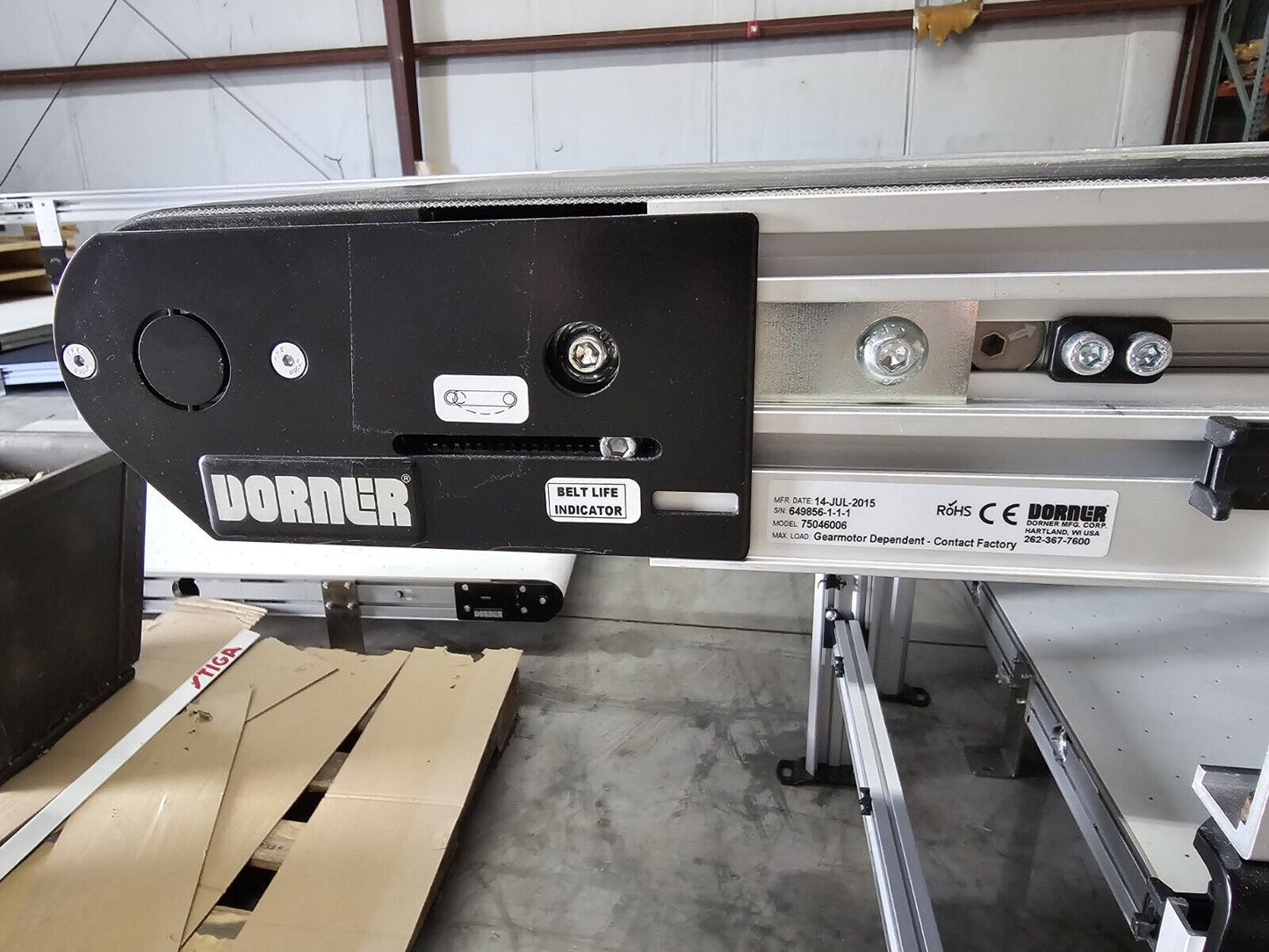 DORNER 8ft x 42in Conveyor Table with Stand 3200 Series (Model# 75046006)