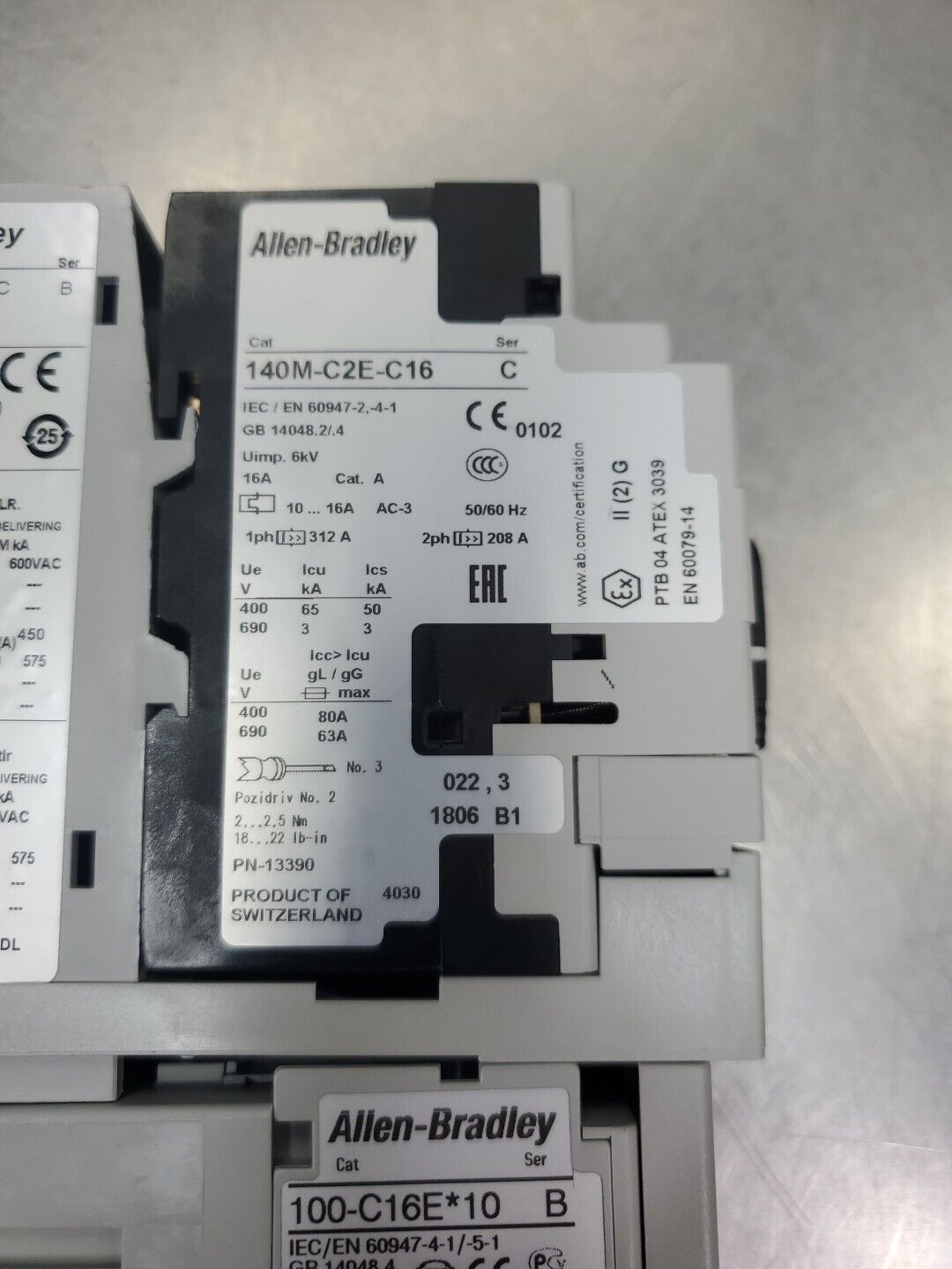 Allen Bradley 190S-CNEJ2-CC16C Ser B Soft Starter.                         4D-13