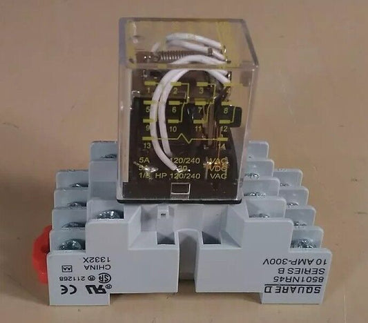 SQUARE D RELAY 8501 RS14V20 Ser C w/8501NR45 SOCKET Ser B                   4D-2